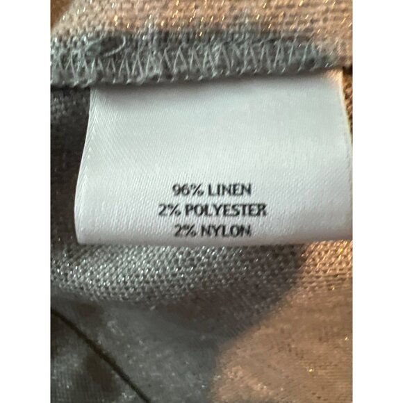 EILEEN FISHER Silver Twinkle Heavy Linen Shimmer Cami Dress M - Picture 5 of 11